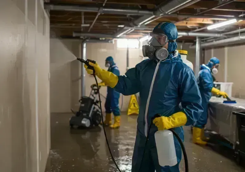 Basement Sanitization and Antimicrobial Treatment process in South Dos Palos, CA